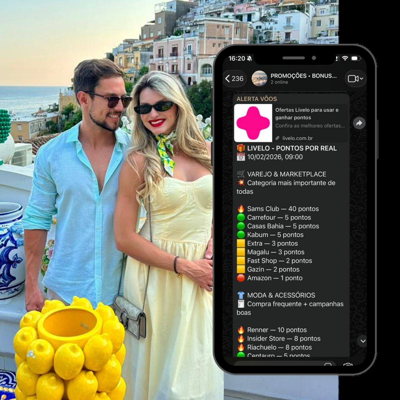 Exemplo real de promoção de milhas Livelo recebida no grupo